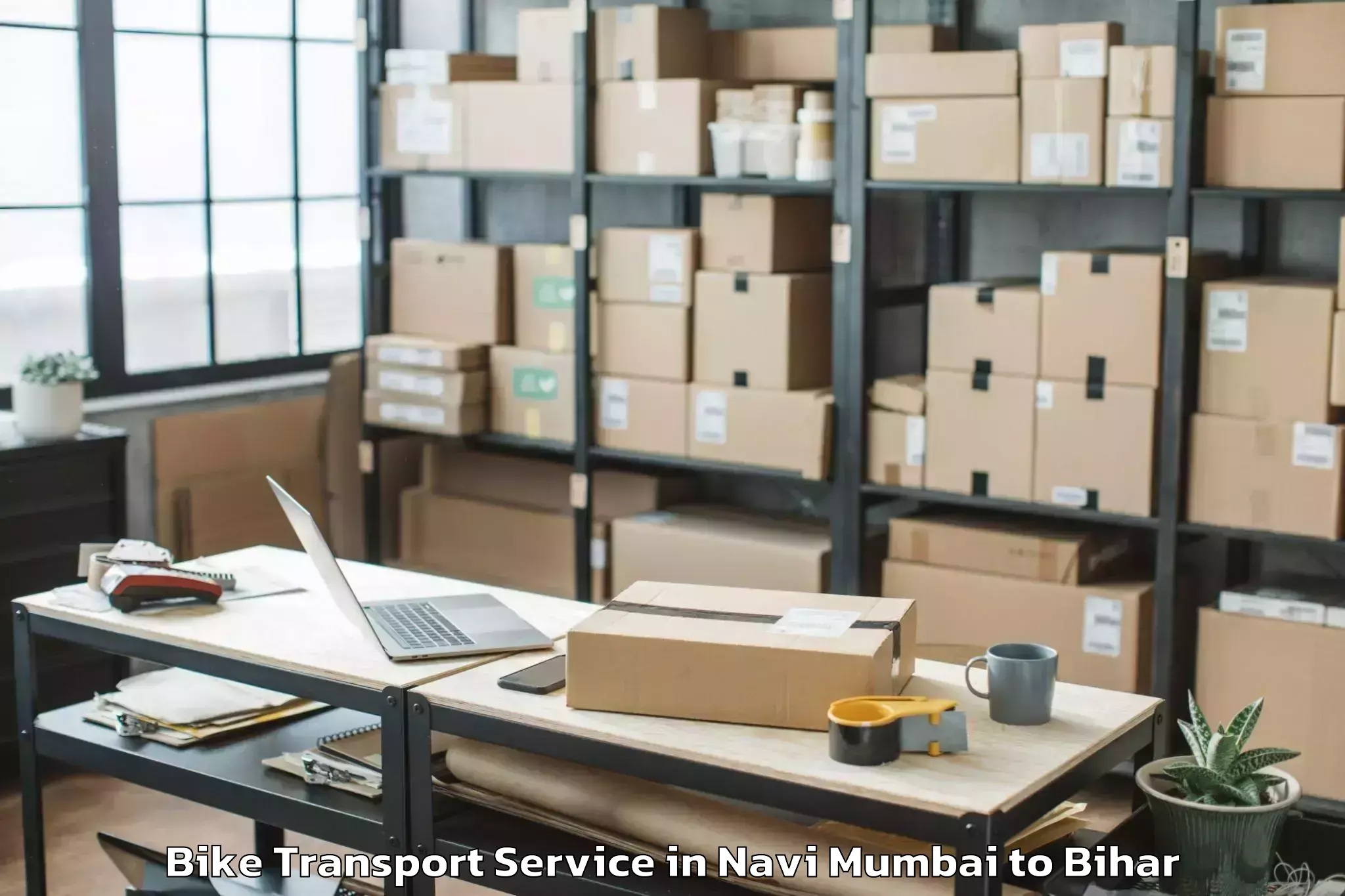 Trusted Navi Mumbai to Manjhaul Bike Transport